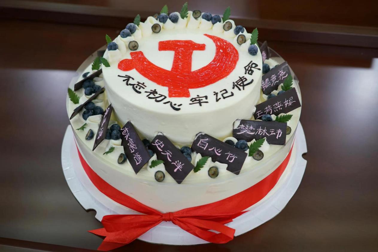 庆祝中国共产党100周年定制蛋糕-企业定制蛋糕案例-米琪轩：0755-28280505